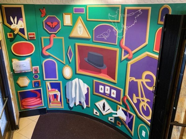 Mural in the entrance of the 826DC storefront, Tivoli's Astounding Magic Supply Company.