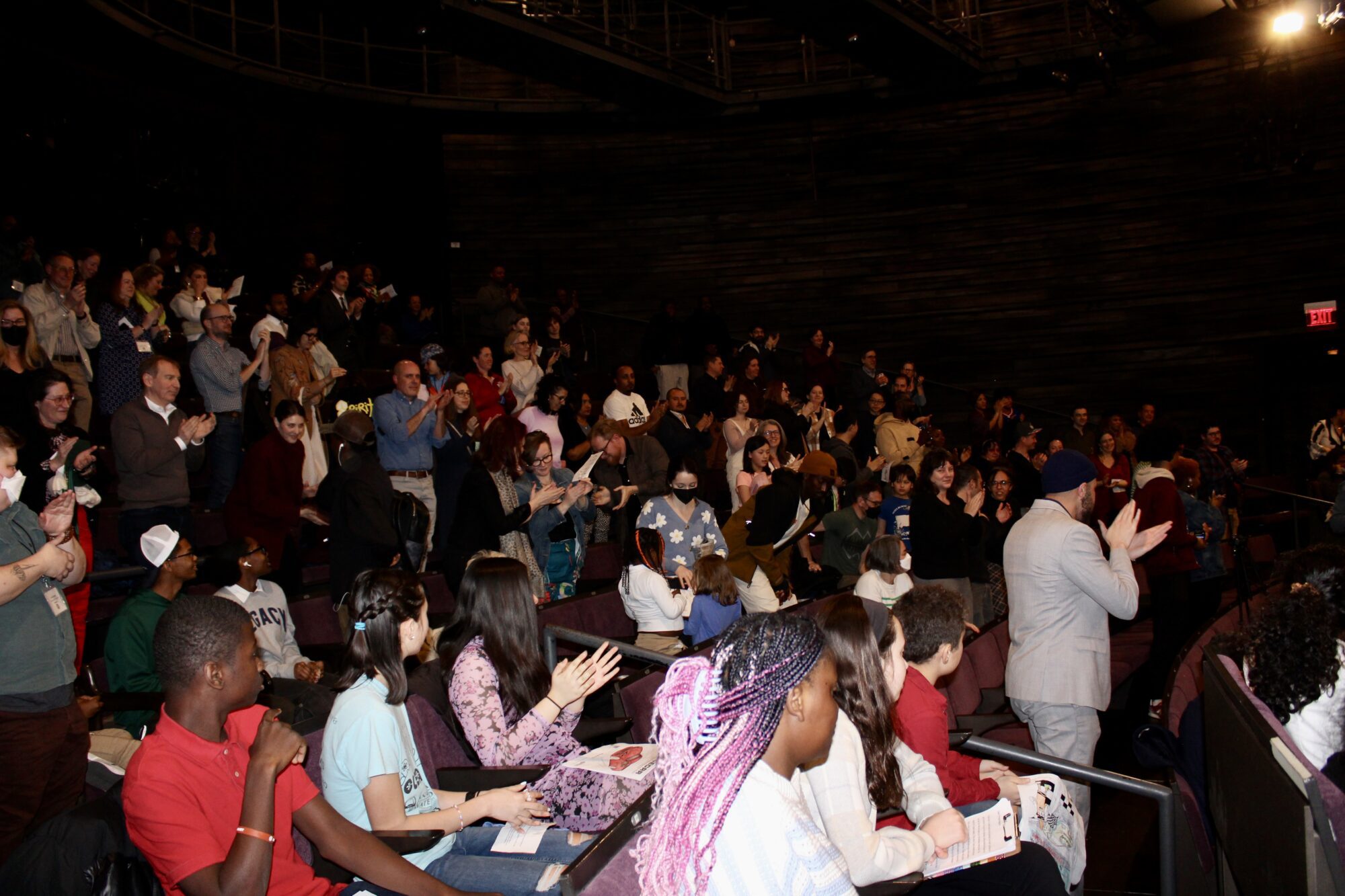 Clapping at Dear Adult event